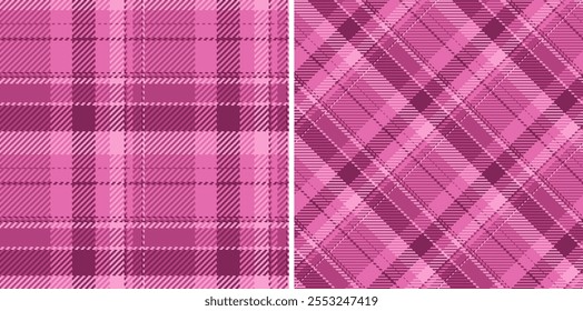 Textile texture tartan of check background fabric with a vector plaid pattern seamless. Set in wedding colours of messy stripe art.