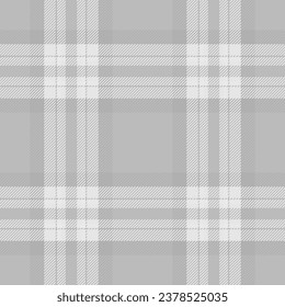 Textile texture vector of fabric background pattern with a plaid seamless check tartan in silver and sterling silver colors.