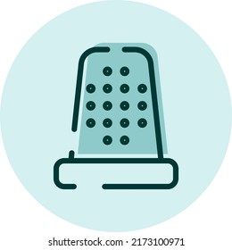 Textile thimble, illustration, vector on a white background.