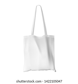 Textile tote bag for shopping mockup. Vector illustration. Can be use for your design. EPS10.