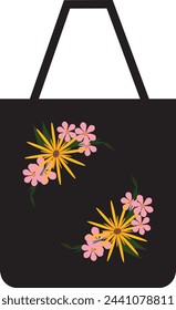 Textile tote bag for shopping mockup