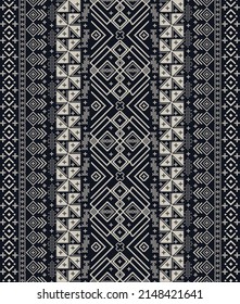 Textile Traditional Pattern, Ethnic Traditional Songket Design, Black And White Color.