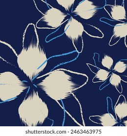 Textile for tropical bicolor flowers miniprint animal geometric textile clothes vector, illustration