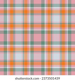 Textile vector check of background plaid fabric with a pattern tartan seamless texture in light and pastel colors.