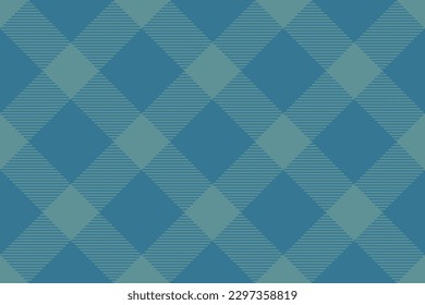 Textile vector fabric. Texture plaid pattern. Tartan check seamless background in cyan color.