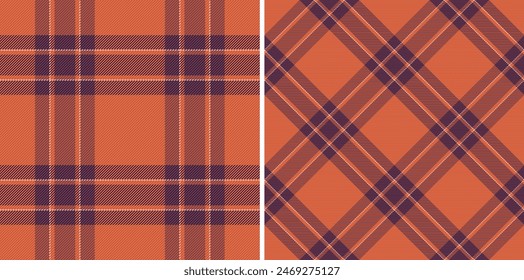 Textile vector pattern of tartan texture check with a background seamless plaid fabric. Set in warm colors for interior design inspiration.