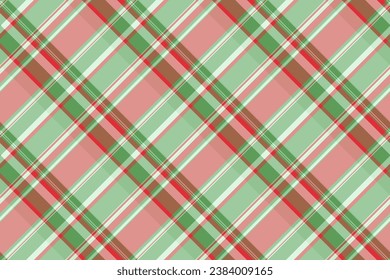 Textile vector plaid of background texture fabric with a seamless tartan check pattern in pastel and red colors.