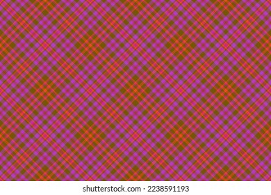 Textile vector tartan. Background texture fabric. Pattern check plaid seamless in pink and yellow colors.