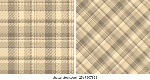 Textile vector tartan of plaid check texture with a pattern seamless fabric background. Set in light colours for english fashion trends in season.