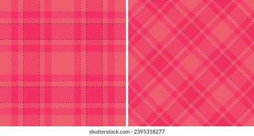 Textile vector tartan of texture plaid background with a seamless check pattern fabric set in stylish colors.