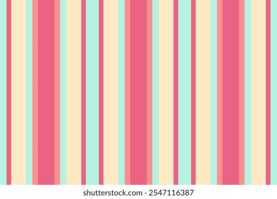 Textile vertical textile texture, fit stripe fabric pattern. Retro background lines vector seamless in red and light colors palette.