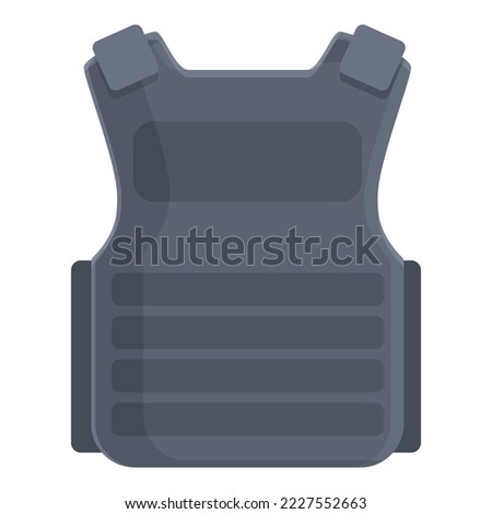 Textile vest icon cartoon vector. Bullet proof. Army armor