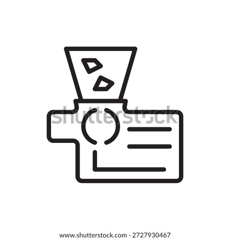 Textile waste shredder icon symbolizing circular fashion and fabric recycling, representing garment reclaiming, textile fiber shredding, sustainable apparel manufacturing, and waste reduction systems.
