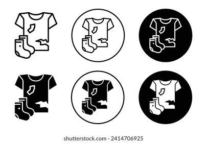 Textile waste vector icon set collection. Textile waste Outline flat Icon.
