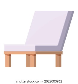 Textile wood chair icon cartoon vector. Soft picnic chair. Wooden furniture