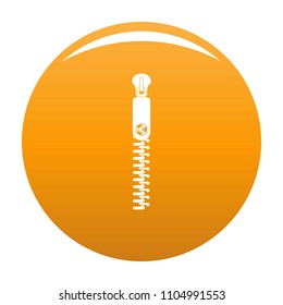 Textile zip icon. Simple illustration of textile zip vector icon for any design orange