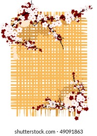 Textiles banner with element of flower.