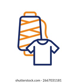 Ícone têxtil linha de cor Ilustração do vetor