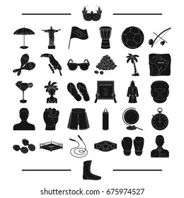 textiles, nature, recreation and other web icon in black style. competitions, sport, achievements icons in set collection.