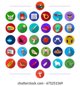 , textiles, restaurant, history and other web icon in flat style.accessories, sports, tourism, icons in set collection.