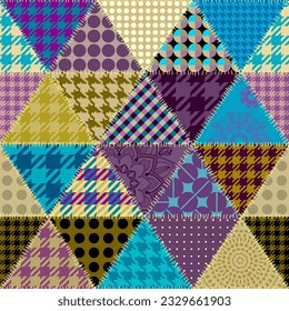 Textille patchwork pattern. Seamless Vector image.