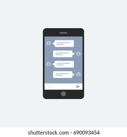 Texting conversation on smartphone concept.
