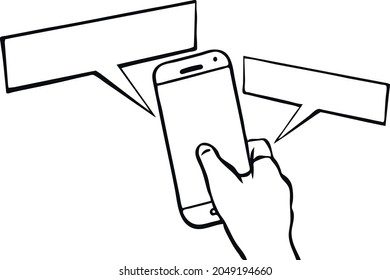 texting or email by smartphone concept