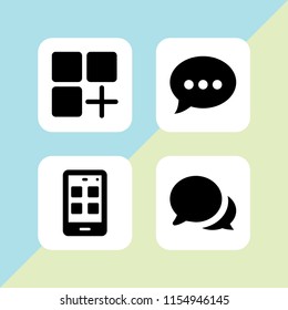 texting icon. 4 texting set with app and chat vector icons for web and mobile app