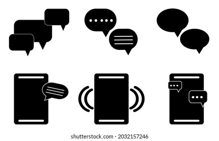 Texting icon, message icon sillouete