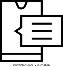 texting icon. Thin linear style design isolated on white background