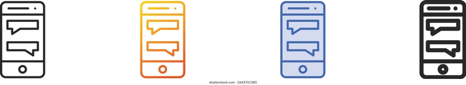 texting icon.Thin Linear, Gradient, Blue Stroke and bold Style Design Isolated On White Background