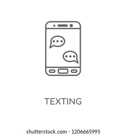 Texting linear icon. Texting concept stroke symbol design. Thin graphic elements vector illustration, outline pattern on a white background, eps 10.