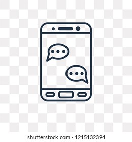 Texting vector outline icon isolated on transparent background, high quality linear Texting transparency concept can be used web and mobile