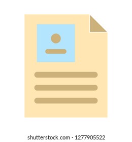 Text-lines Document Icon - Text-lines Document Isolated, Personal Information Illustration - Vector Biography