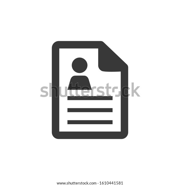 text-lines document icon -
text-lines document isolated, personal information illustration -
Vector biography. Stock vector illustration isolated on white
background.