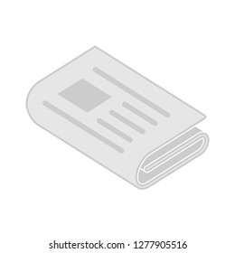 text-lines folded sheet icon - text-lines folded sheet isolated, journal release illustration- Vector newspaper