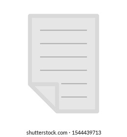 text-lines folded sheet icon - text-lines folded sheet isolated, journal release illustration- Vector newspaper