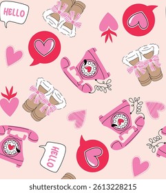textura heart love hello cute valentine