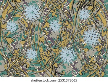 Textural floral backdrop for textiles or covers. Vintage backdrop for fashion trends, business concepts, scrapbooking, interior solutions, tiles, posters, prints on T-shirts, fabrics, wallpaper, etc.