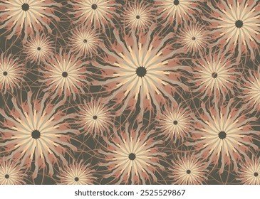 Fondo floral textural para textiles o soluciones interiores. Flores tropicales para tendencias de moda, conceptos de negocio, cubiertas, scrapbooking o productos de tela, azulejos, carteles, impresiones, tarjetas, etc. Vector