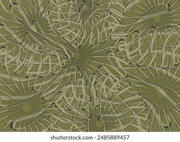 Fondo floral textural dorado-verde-gris para textiles o estampados. Motivos exóticos vintage caóticos para tendencias de moda, conceptos de negocio, cubiertas, scrapbooking, azulejos, productos de tela, carteles, interiores