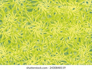 Textural yellow-green floral backround for textiles or fabrics. Flowering tropical motifs for fashion trends, business concepts, covers, scrapbooking, interior solutions, tiles, posters, prints, etc.