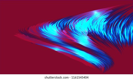 The texture of abstract blue cosmic magical glowing shining bright shining neon lines of spirals waves of strips of threads of energy patterns and copy space. The background. Vector illustration.