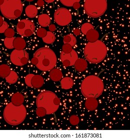 texture with abstract image of the cherries