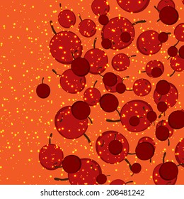 texture with abstract image of the cherries