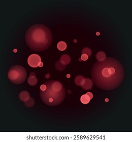 Texture abstract red background. Sparkling magic particles. Background with bokeh effect. Vector illustration