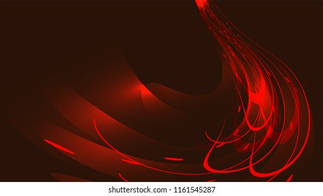 Texture abstract red burgundy cosmic magical glowing bright shining neon lines of spirals waves of strips of threads of energy patterns and copy space. The background. Vector illustration.