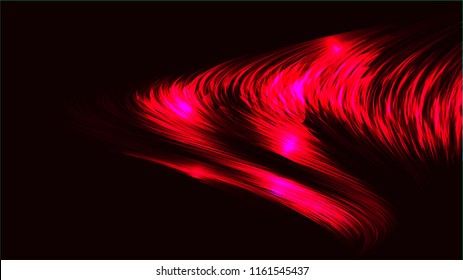 Texture abstract red burgundy cosmic magical glowing bright shining neon lines of spirals waves of strips of threads of energy patterns and copy space. The background. Vector illustration.