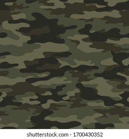 
Texture army camouflage seamless pattern. Military forest background. Ornament. Vector illustration.