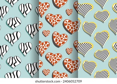 texture art printed hearts seamless pattern, romantic, valentine day print Fashionable texture background for wallpaper, wrapping product, textile, fabric